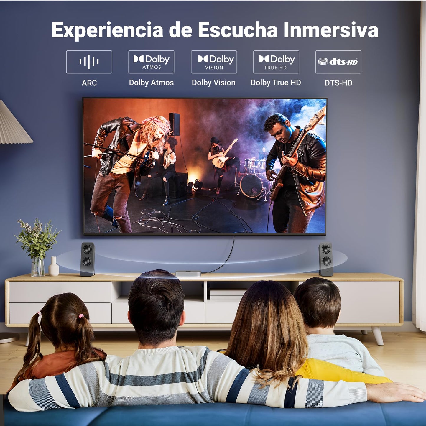 UGREEN Cable HDMI 4K 60Hz UHD 2.0 Alta Velocidad 18Gbps con Ethernet 3D HDR ARC Dolby Vision Compatible con PS5 PS4 Xbox Barra de Sonido Blu-Ray TV Nylon Trenzado, 2M