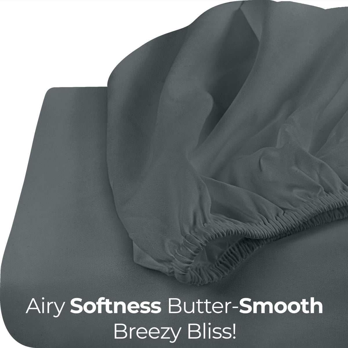 Fitted Sheet (Queen, Grey) - Deep Pocket Brushed Velvety Microfiber, Breathable, Extra Soft & Comfortable - Wrinkle, Fade, Stain & Abrasion Resistant - by Utopia Bedding by Utopia Bedding