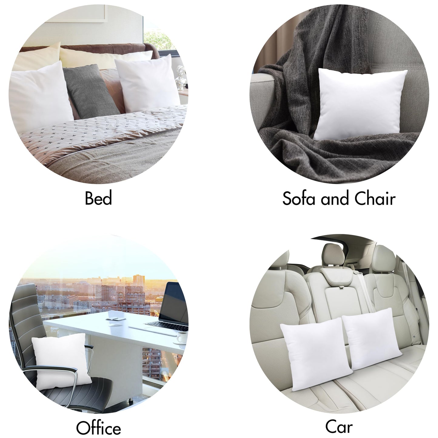 Utopia Bedding Relleno de Cojín 45 x 45 cm (2 Unidades), Almohadas de Sofá (Blanco)