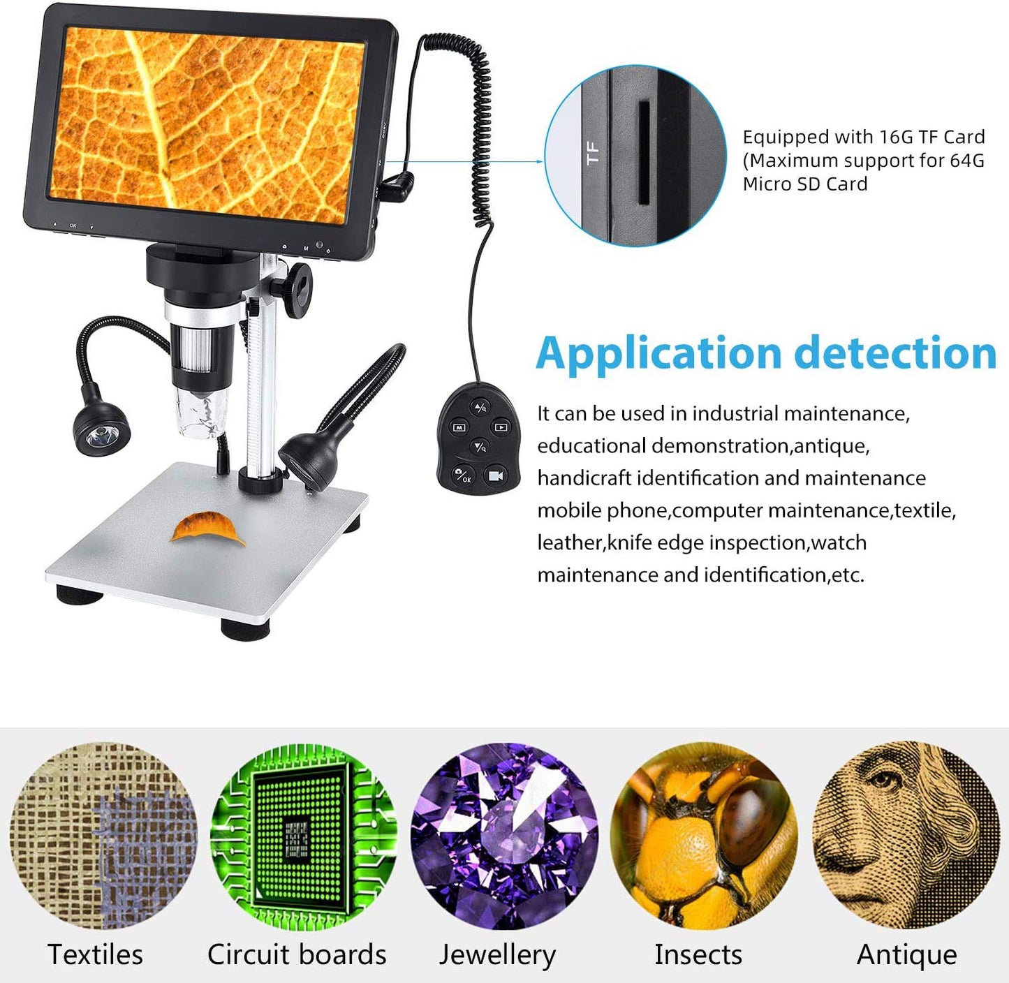 TOMLOV DM9 Microscopio Digital para Soldadura y Monedas con LED Ajustable