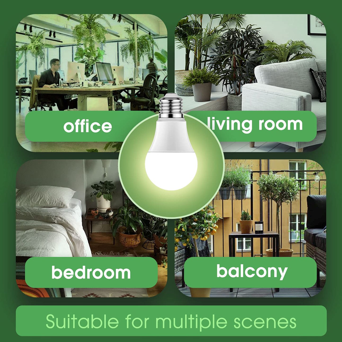 Briignite Crescere lampadine, LED Grow Bulb A19 Bulb, Full Spectrum G