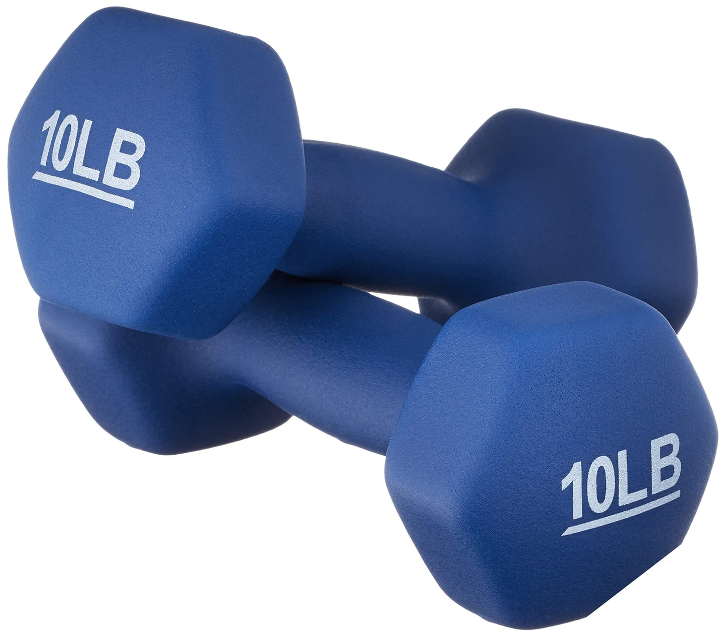Amazon Basics Neoprene Dumbbells 10-Pound, Set of 2, Light Blue