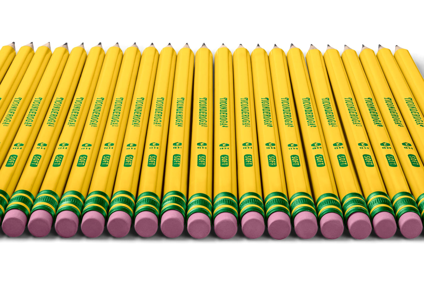 Ticonderoga - Lápices, con estuche de madera, preafilados, grafito #2 HB suave, color amarillo