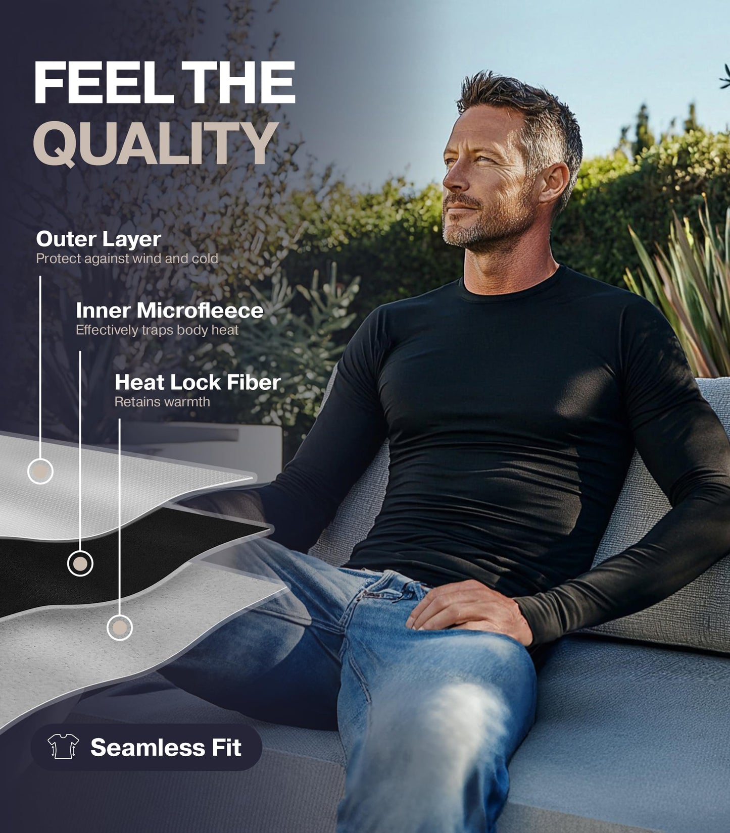 Moet Fashion Hombres Ropa Interior térmica Suave con Negro Grande del paño Grueso y Suave