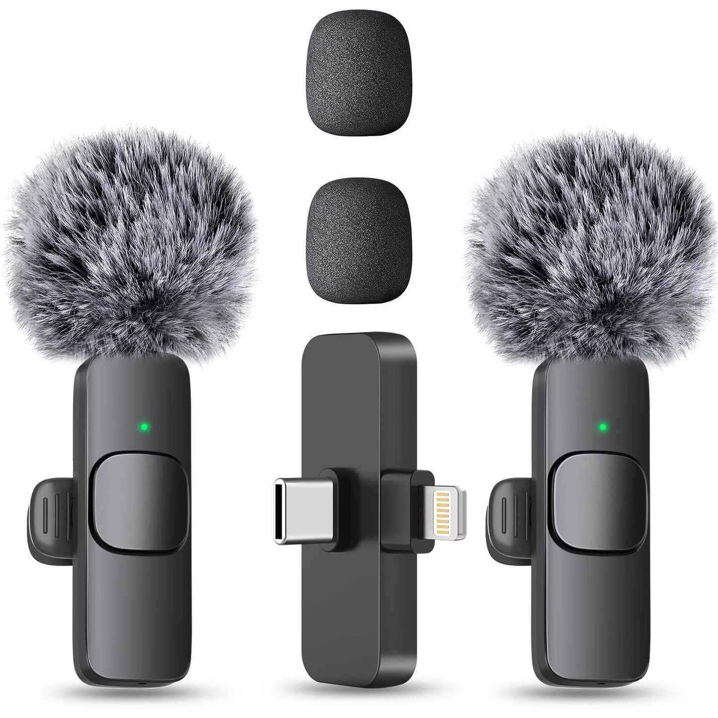 MAYBESTA Mini micrófono inalámbrico para iPhone, teléfono Android, micrófono de solapa Bluetooth para grabación de audio y video, micrófonos de creación de contenido con clip para YouTube Tiktok