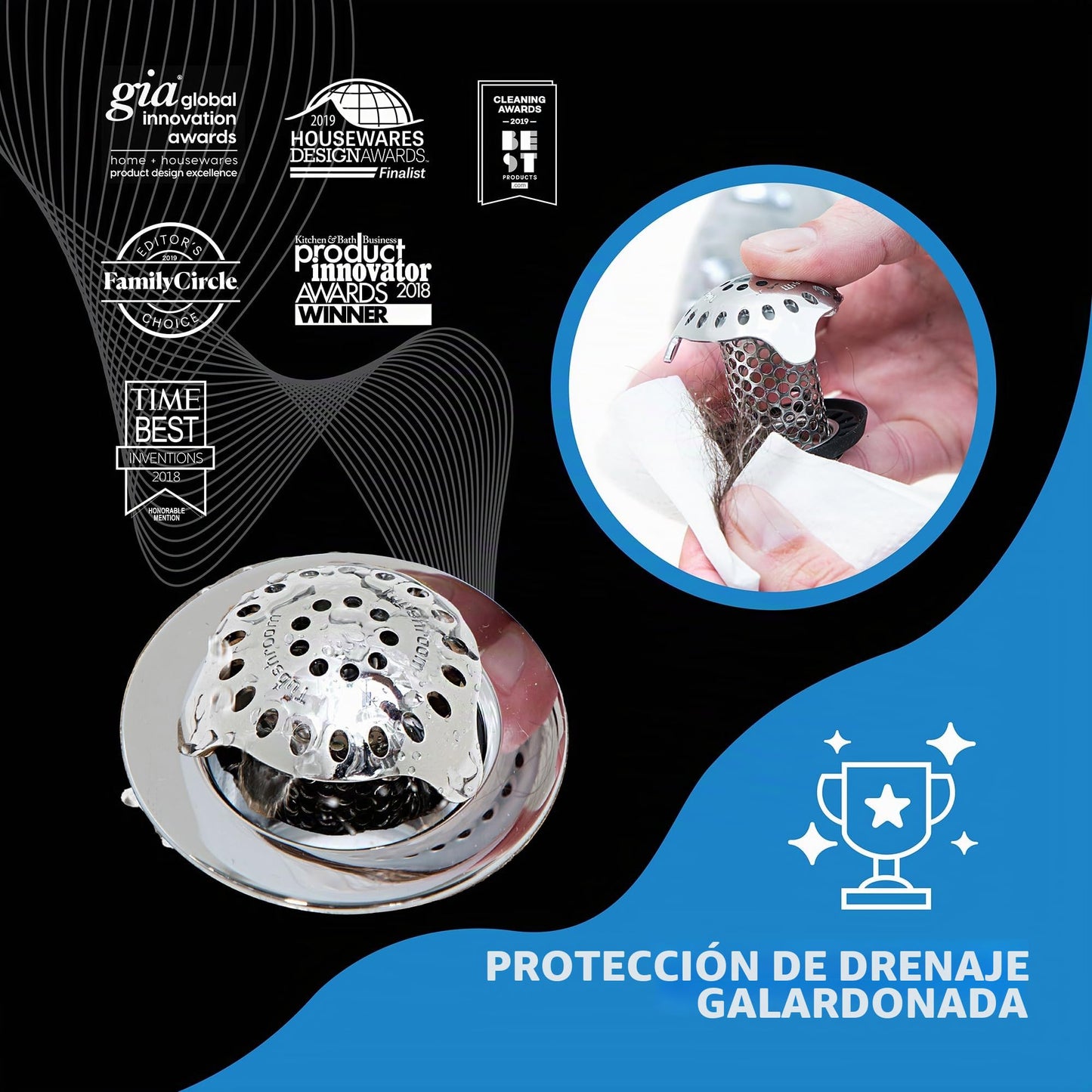 Filtro recogepelos TubShroom Ultra para desagüe de bañera