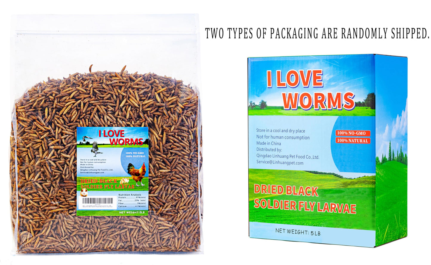 I Love Worms Dried Black Soldier Fly Larvae (5 LB), 100% Natural Non-GMO, Treat for Chickens, More Calcium Chicken Feed