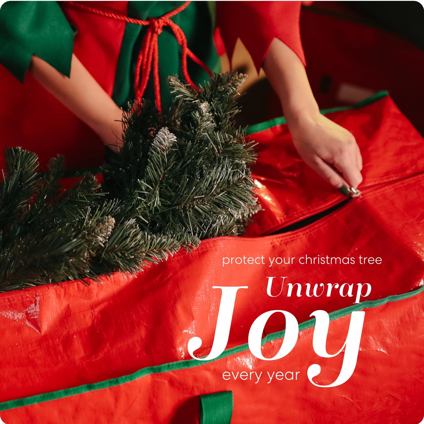 Bolsa para almacenaje de árbol de Navidad artificial, de alta resistencia.