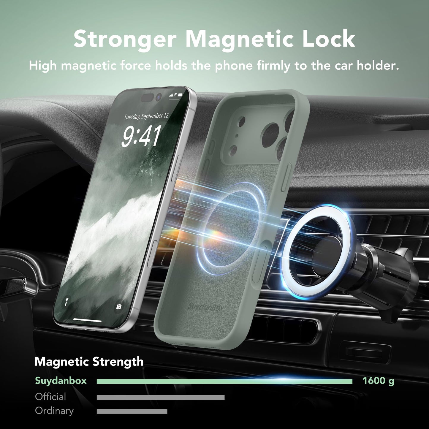 SuydanBox Funda magnética para Phone Pro Max, compatible con MagSafe, protección completa de la cámara, protector de pantalla, funda protectora de silicona a prueba de golpes para teléfono Pro Max de
