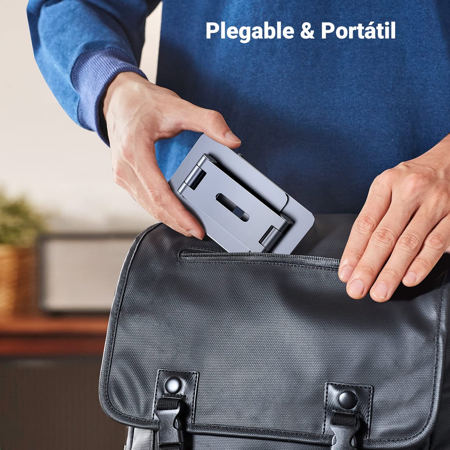 UGREEN Soporte Móvil Mesa Plegable, Stand para Teléfono de Escritorio Ajustable Multiángulo Compatible con iPhone 16 15 14 13 12 11, Galaxy S23 A53, Xiaomi Redmi Note 12 10 y Otros de 4 a 7,9"