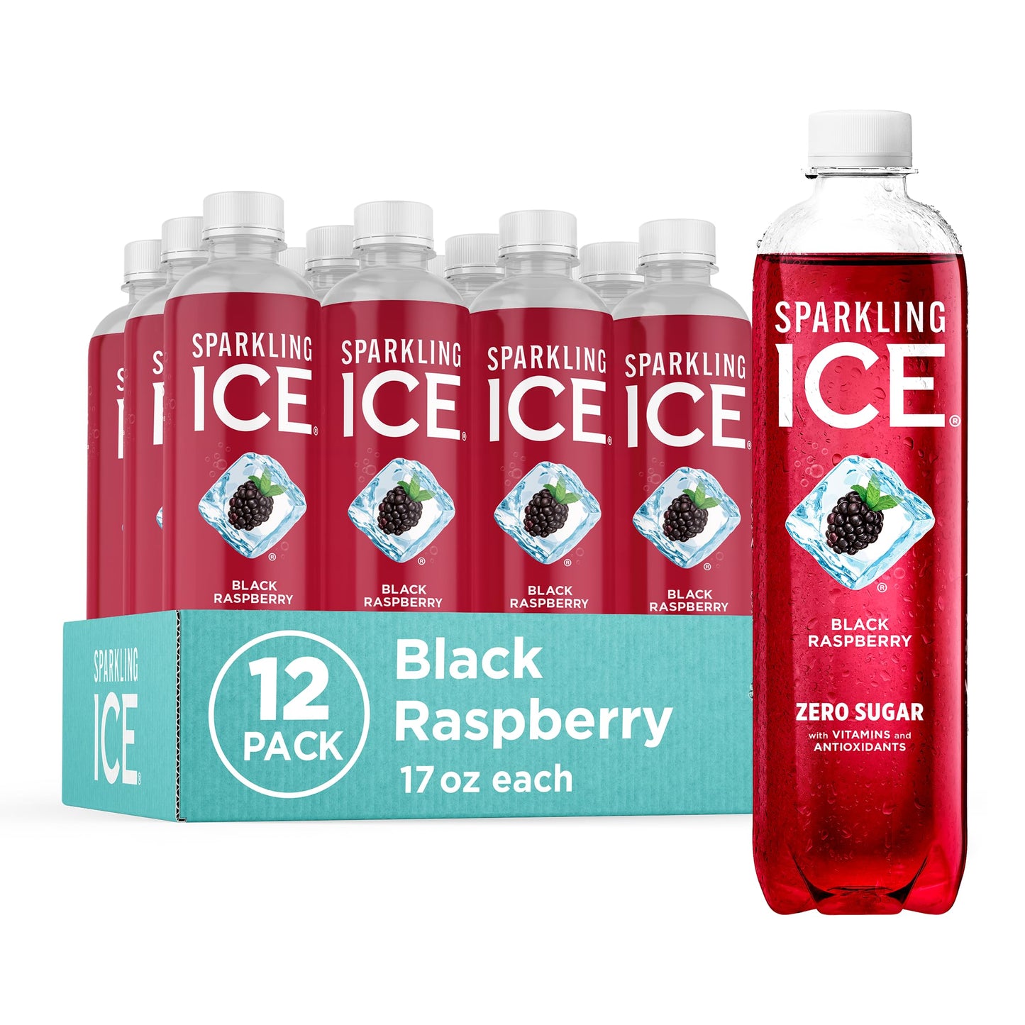 Sparkling Ice Black Raspberry, 17 Ounce Bottles (Pack of 12)