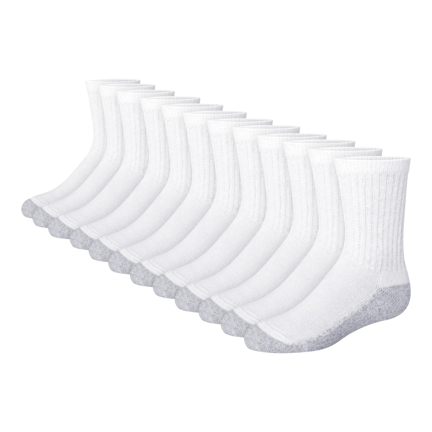 Hanes Boys' Classics Crew Socks (Pack of 12)