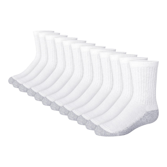 Hanes Boys' Classics Crew Socks (Pack of 12)