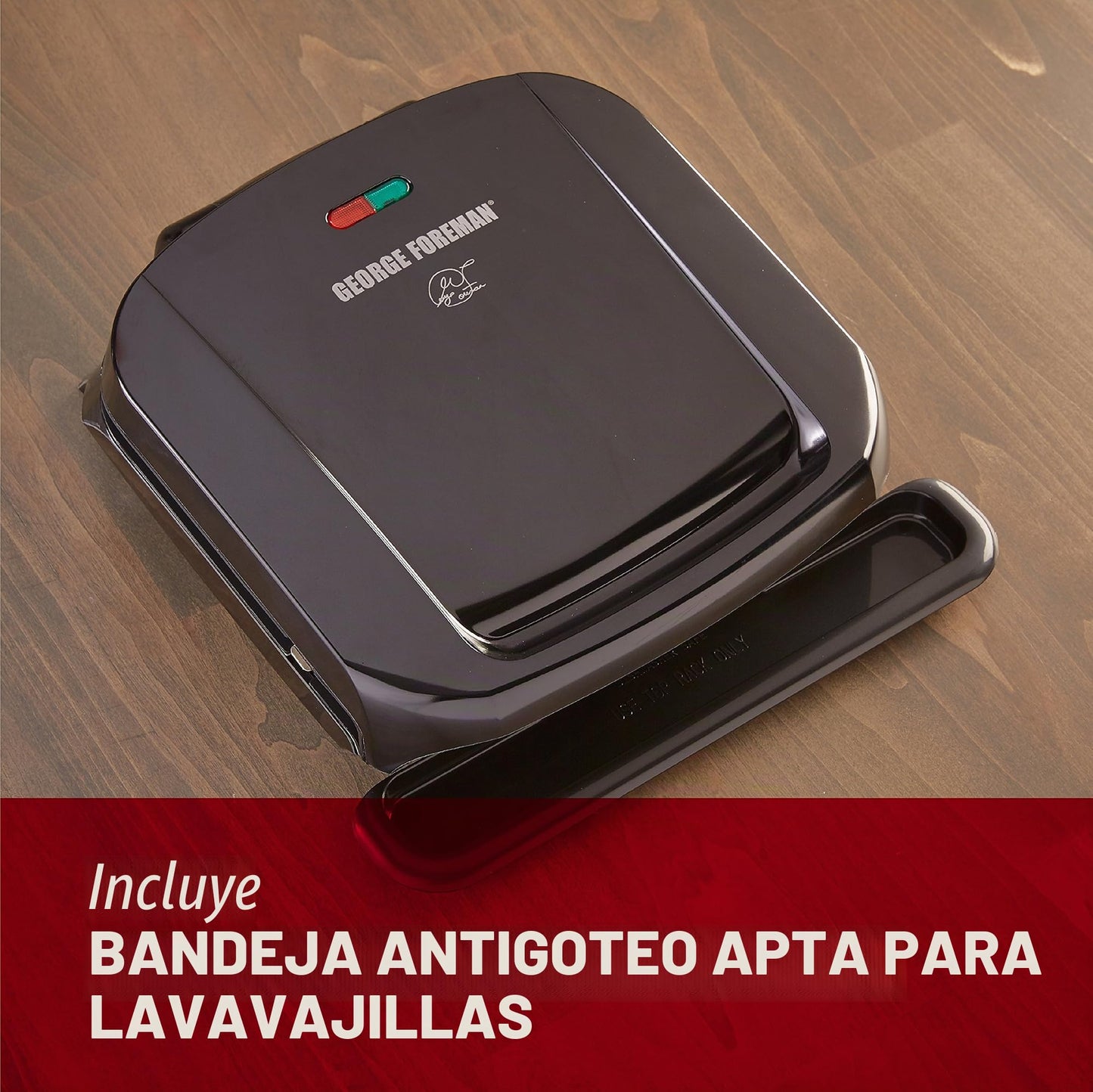 George Foreman GRP1060B 4 Serving Removable Plate Grill, Black by