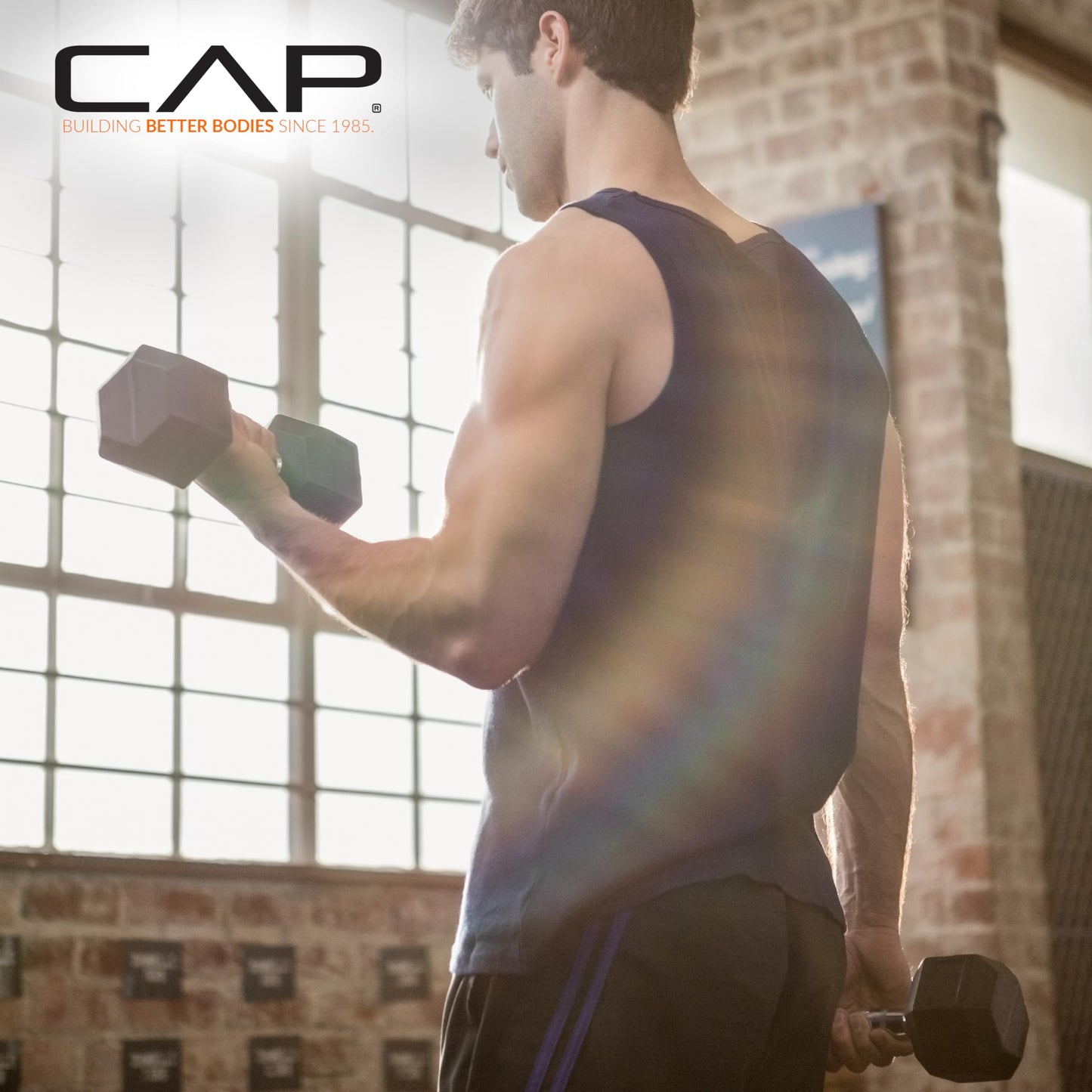 CAP Barbell Par de mancuernas hexagonales revestidas de 15 libras