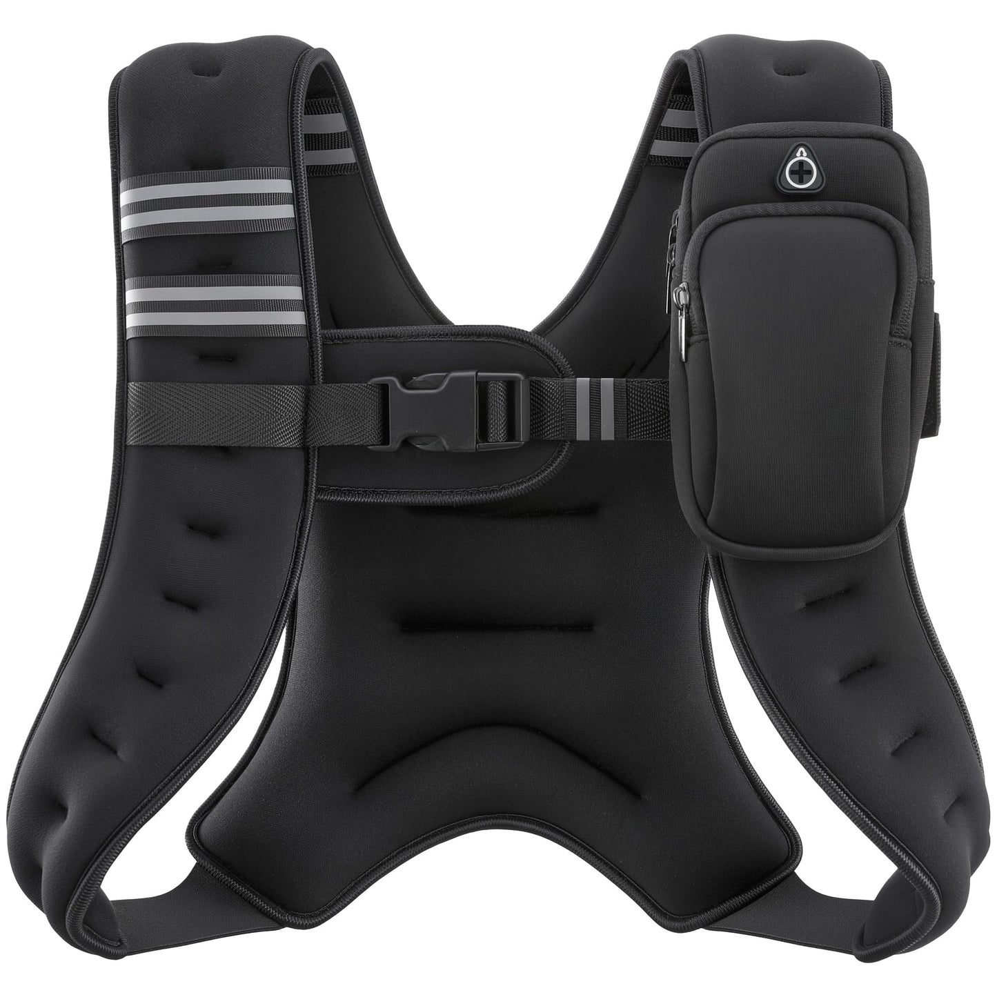 ZELUS Chaleco con peso para entrenamiento de fuerza, equipo de ejercicio ajustable de 5,5 kg para gimnasio en casa, chaleco de peso de arena de hierro con soporte para brazalete para hombres y mujeres