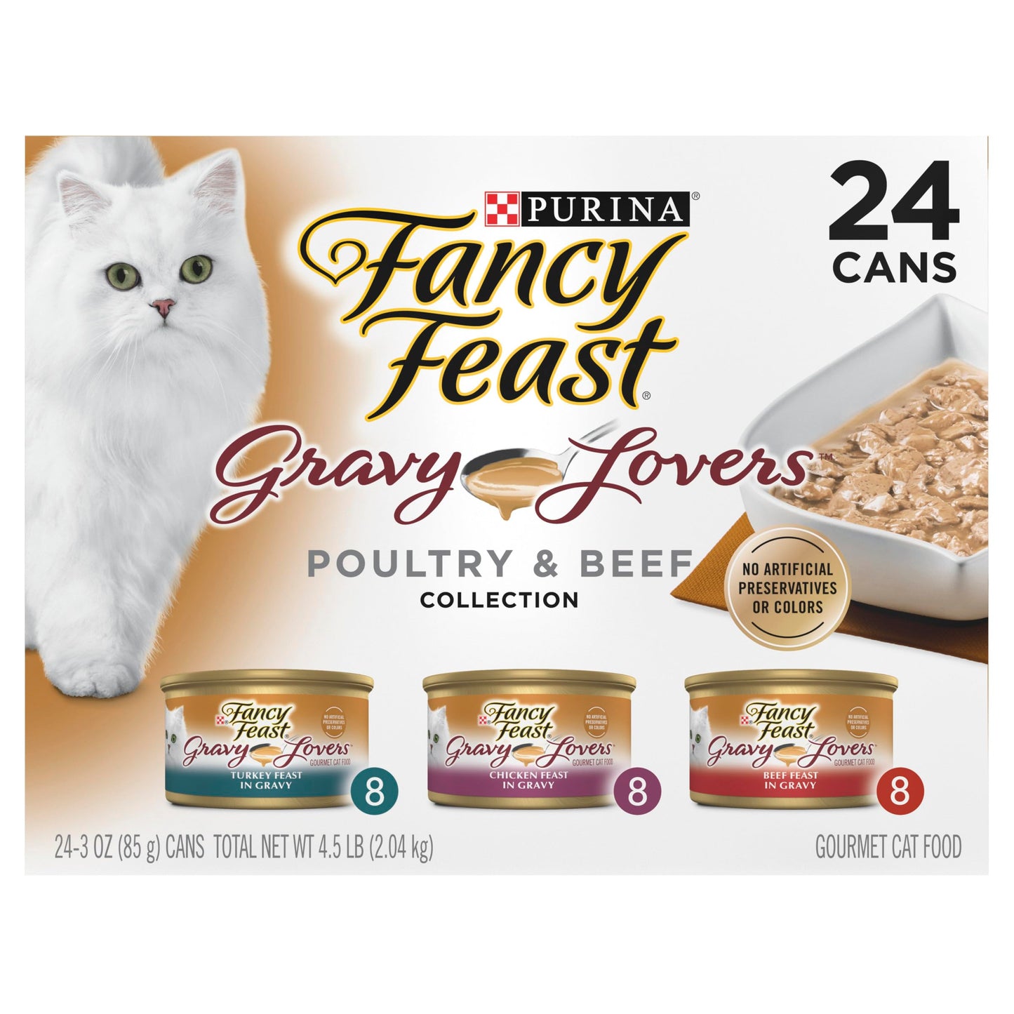 Purina Fancy Fiesta Medleys Toscana colección Gourmet húmedo Cat Food Variety Pack- (24) 90 ml latas