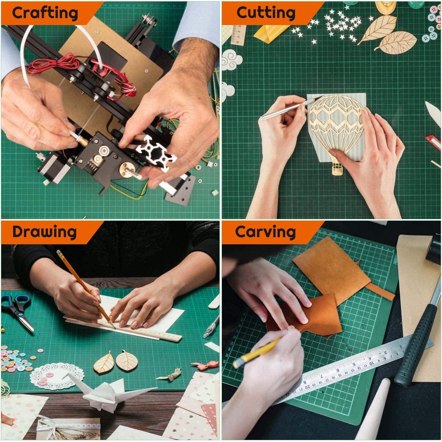 Anezus - Tapete de costura autorreparable, 12 x 18 pulgadas, tapete de corte giratorio de doble cara, 5 capas, tabla de cortar para manualidades, manualidades, manualidades, manualidades,
