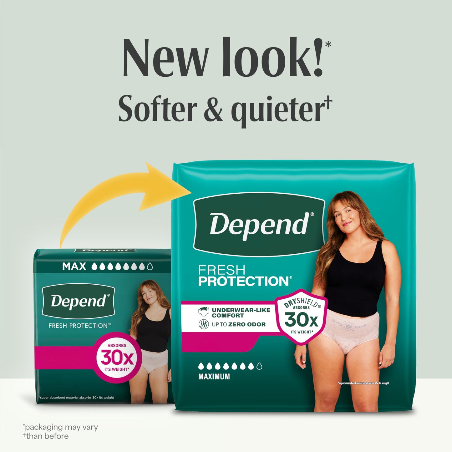 Depend FIT-FLEX Ropa interior de incontinencia para mujeres, máxima absorción, grande, rubor, 72 unidades