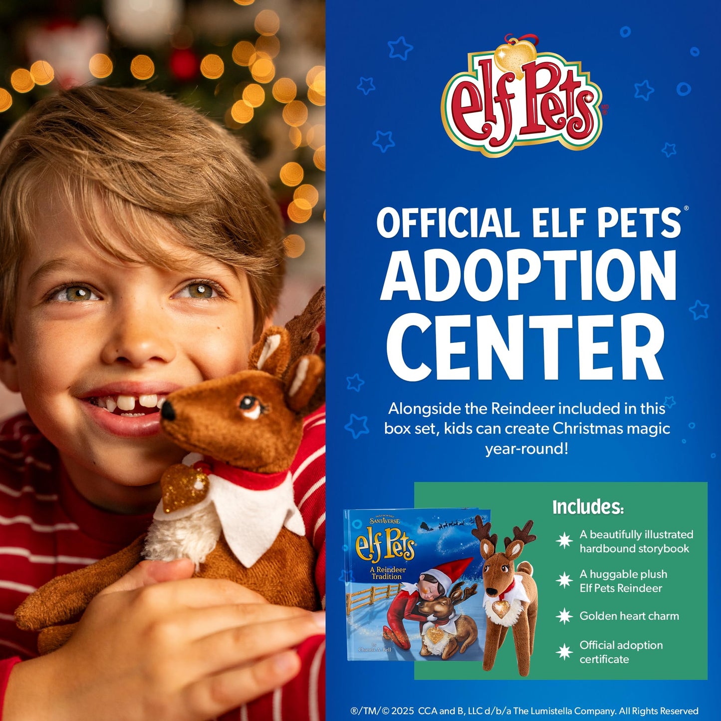Elf on the Shelf Elf Pets A Rindeer Tradition Storybook and Plush Toy Set, Juguetes para niños bellamente ilustrados con dije de corazón dorado | Ideal para niños y niñas de 3 años en adelante