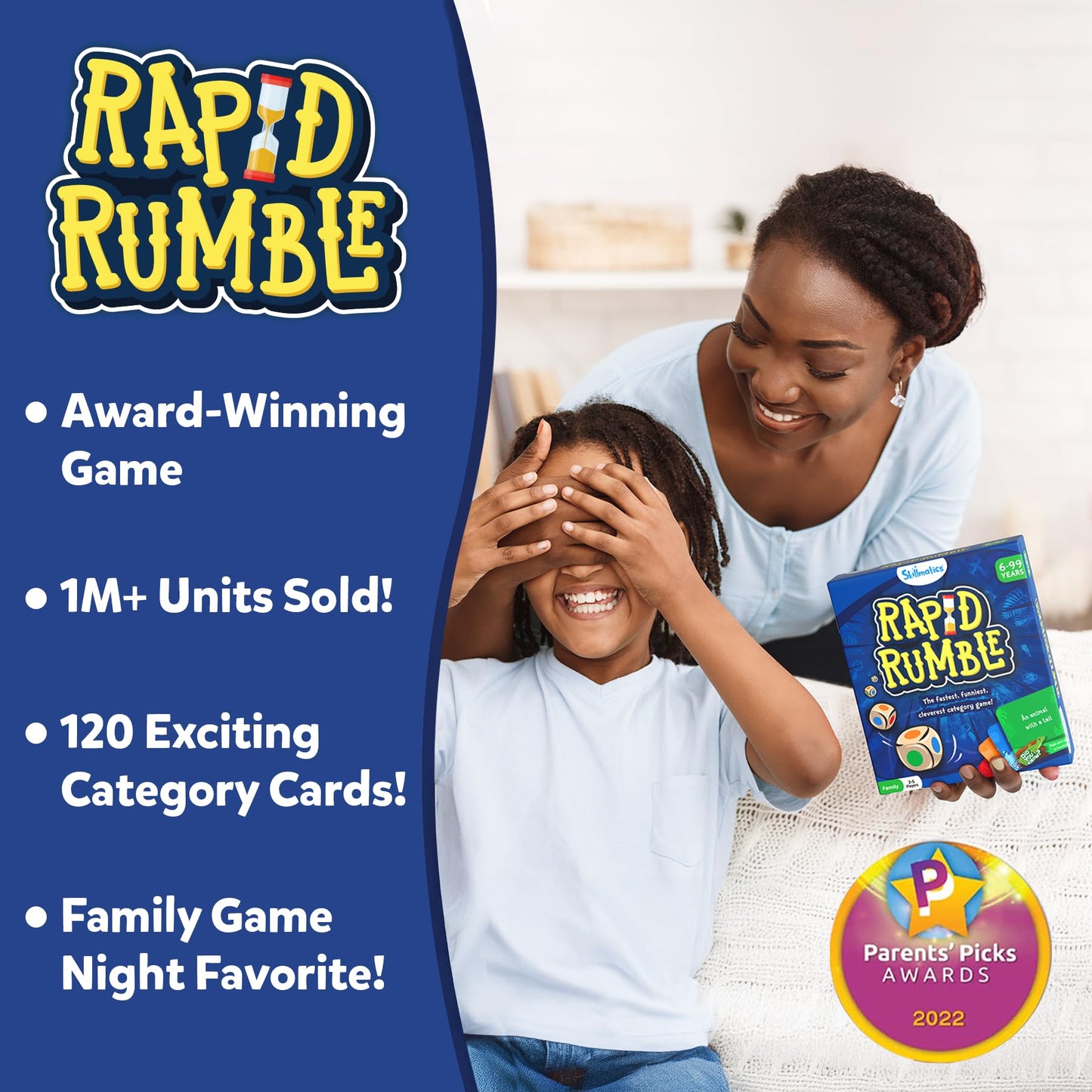 Skillmatics Rapid Rumble - Juego de mesa de ritmo rápido, juguete educativo, juego de cartas de pensamiento rápido para niños, adolescentes y adultos, diversión para Navidad, noche de juegos