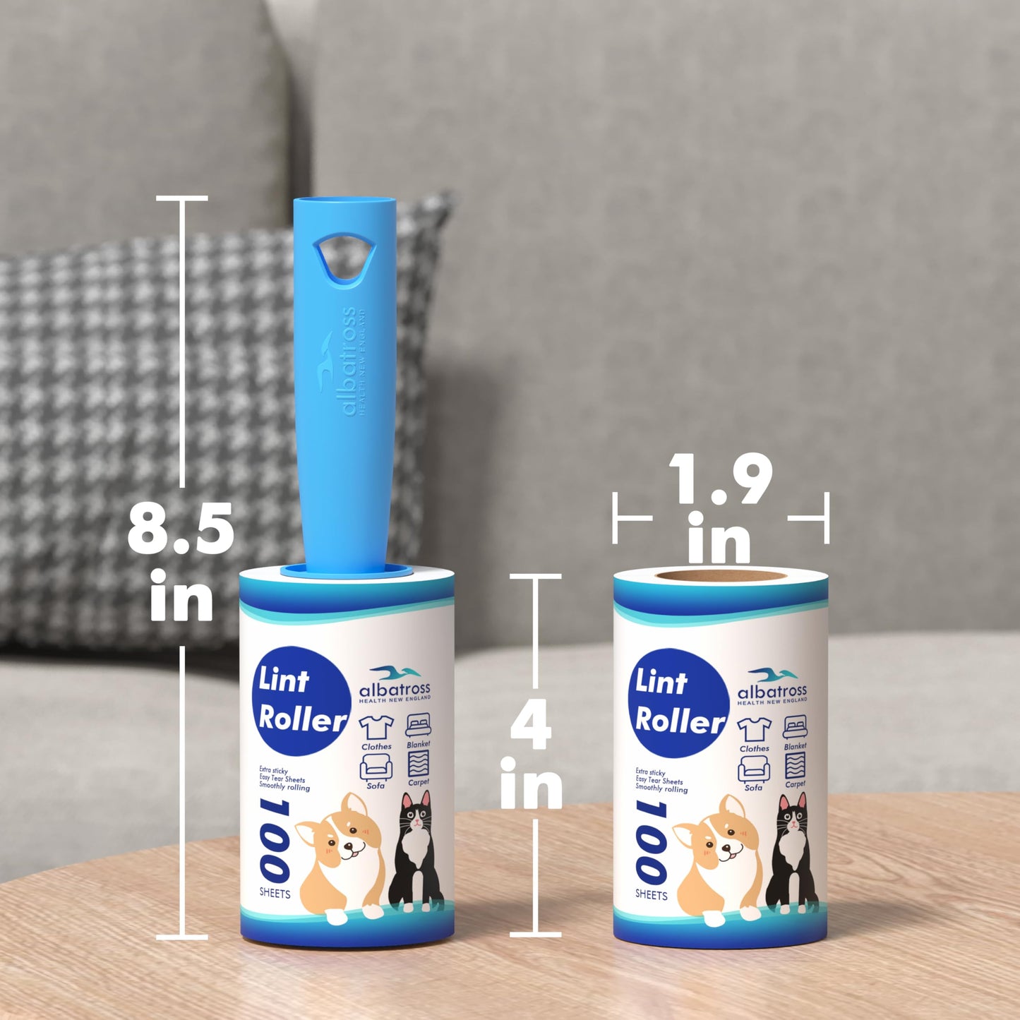 Rodillos de Pelusa 400 Hojas para Eliminar Pelusas de Mascotas, sofá, Muebles de Ropa y alfombras