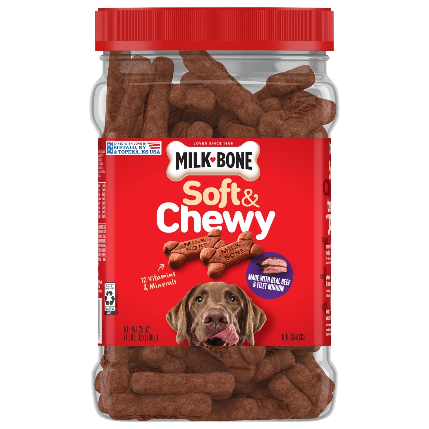 Milk-Bone Soft & Chewy Beef & Filet Mignon Recipe Dog Treats, 25-Ounce by Milk-Bone