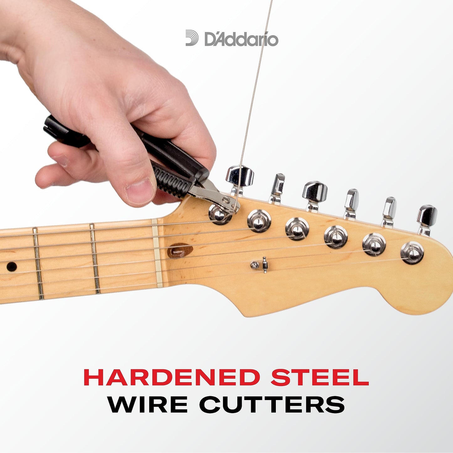 D'Addario Pro-Winder Enrollador de cuerdas de guitarra, cortador y extractor de clavijas de puente, herramienta todo en uno para encordar guitarras, negro