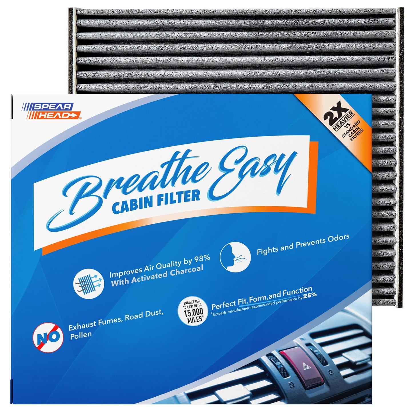 Instalador Champ respirar fácil cabina filtro, hasta 25% más de vida W/de carbón activado (be-134)