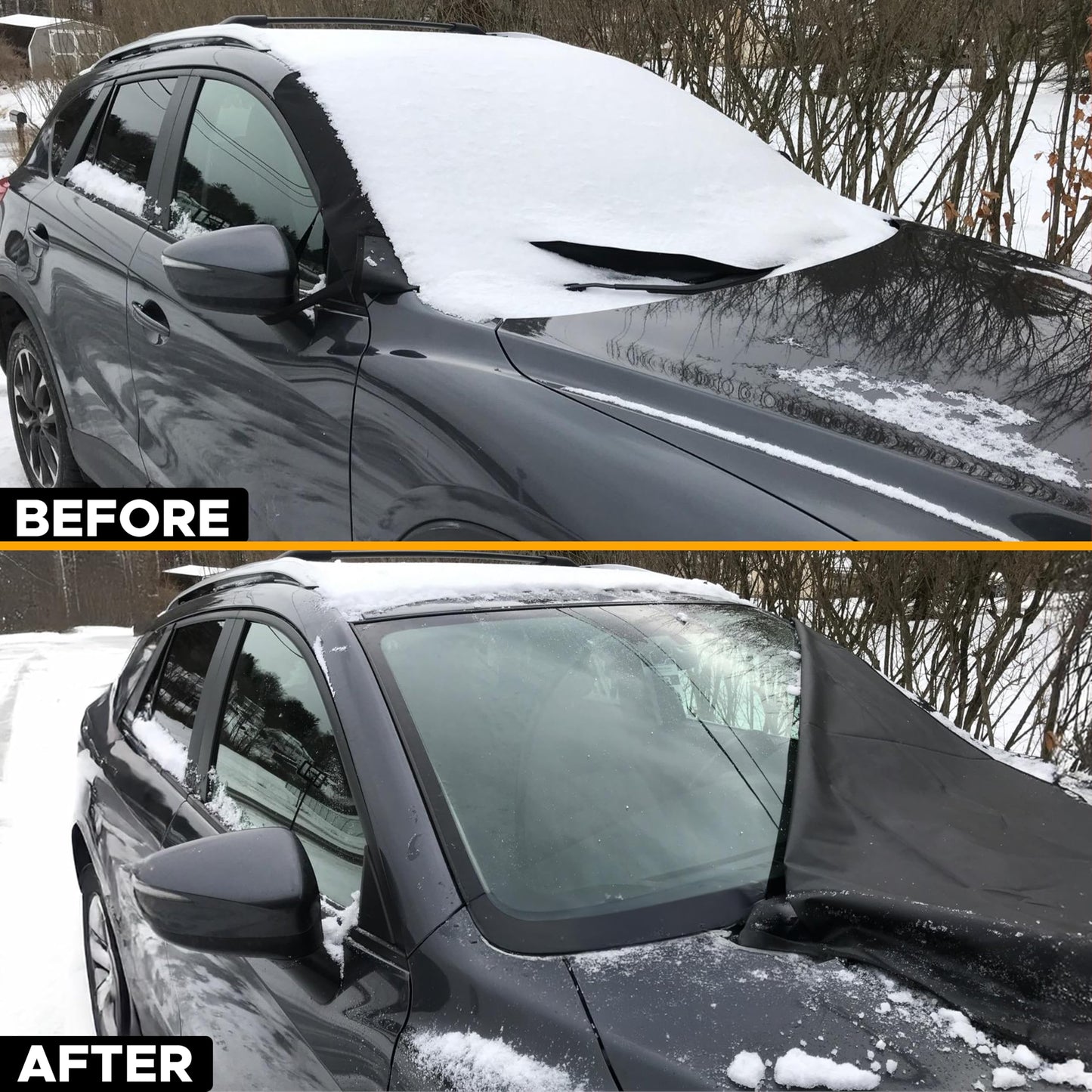 EcoNour Cubierta para Parabrisas de Coche para Invierno, Cubierta de Parabrisas para Todo Tipo de Clima, se Adapta a la mayoría de Coches, SUV, Furgonetas y Camiones. Cubierta de Parabrisas a Prueba