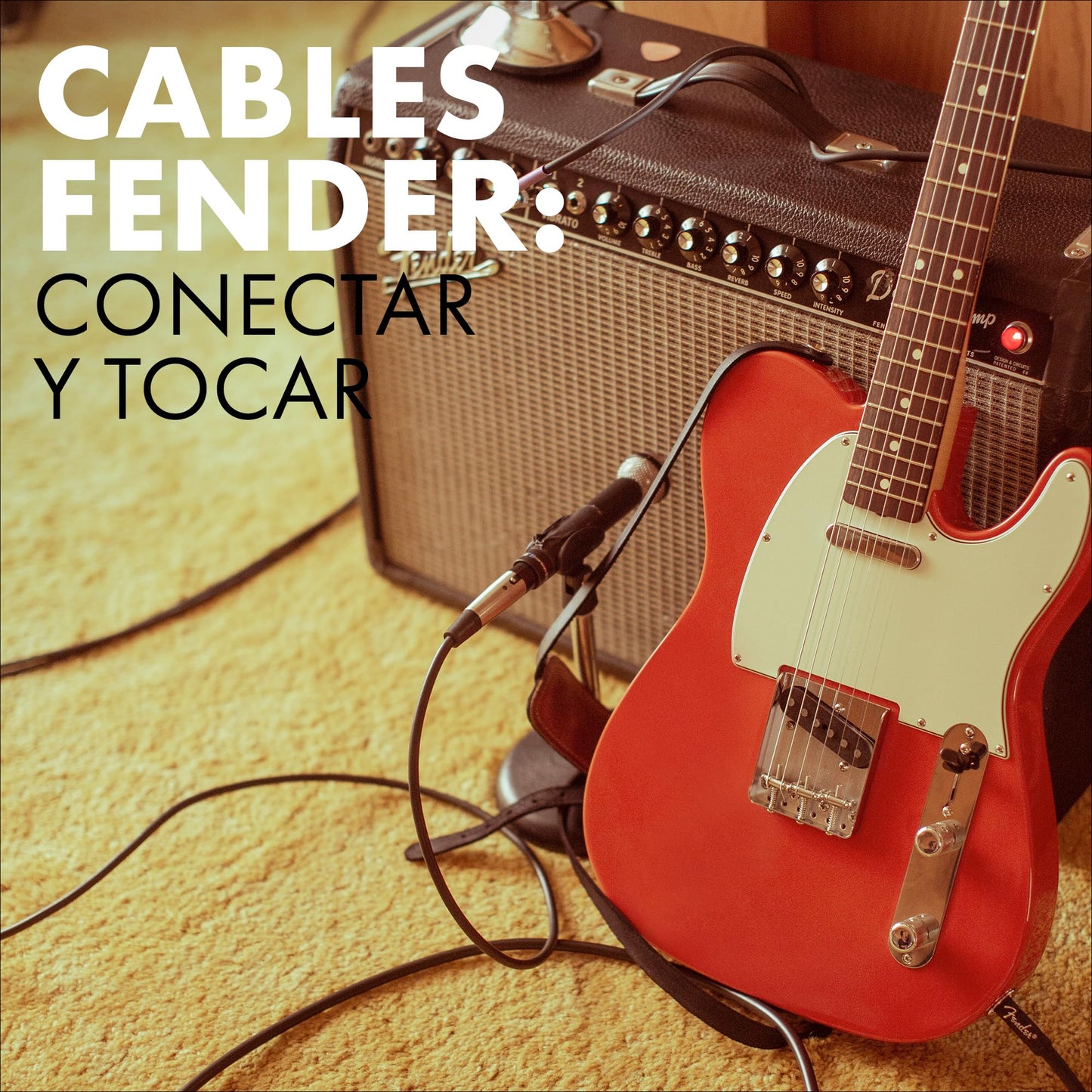 Fender Professional Series Cable de Instrumento para Guitarra, 3m, Recto/Recto, Negro