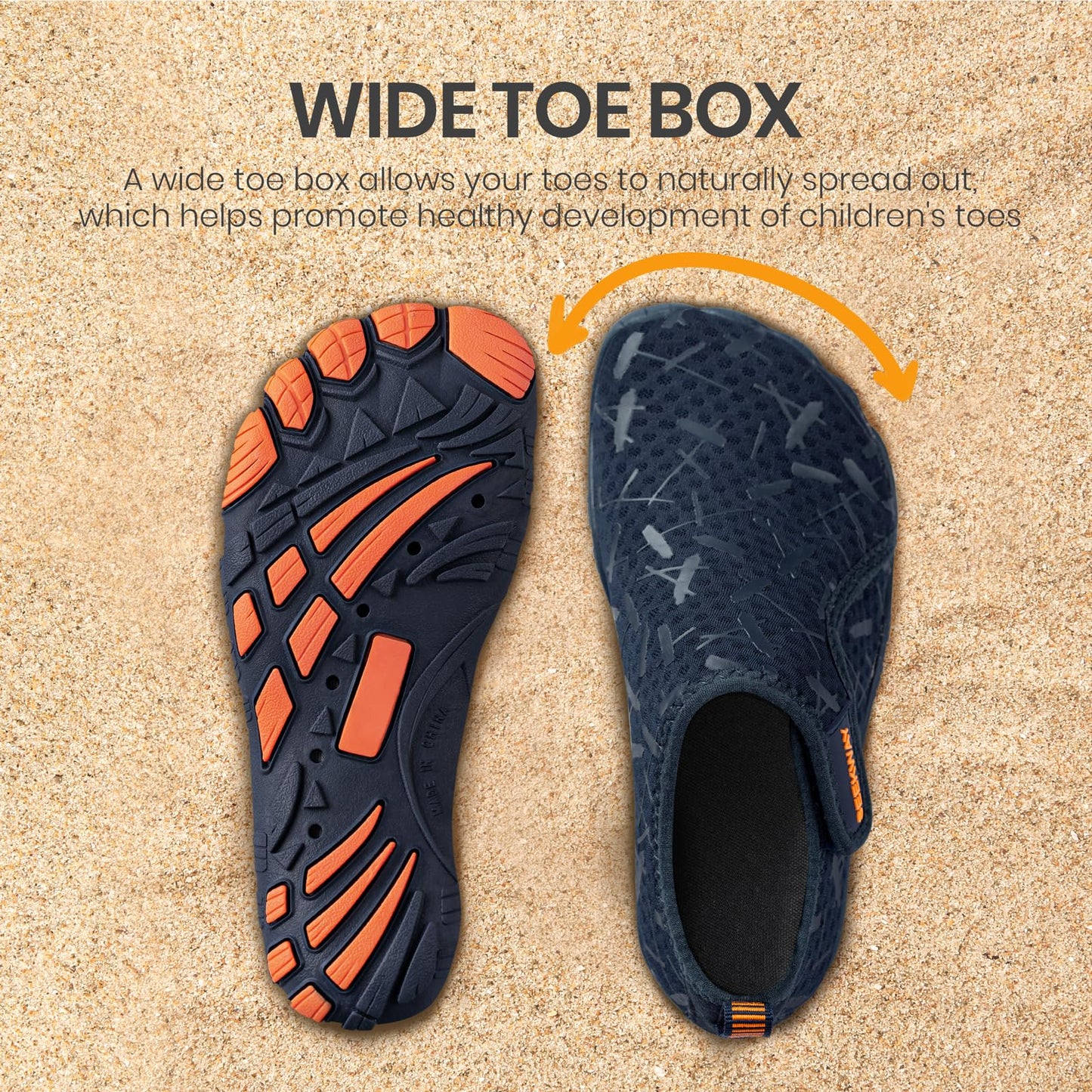 SEEKWAY Zapatos acuáticos para niños, puntera ancha y zapatos de arena de secado rápido para senderismo, natación, playa, piscina, kayak, accesorios deportivos, artículos esenciales de camping