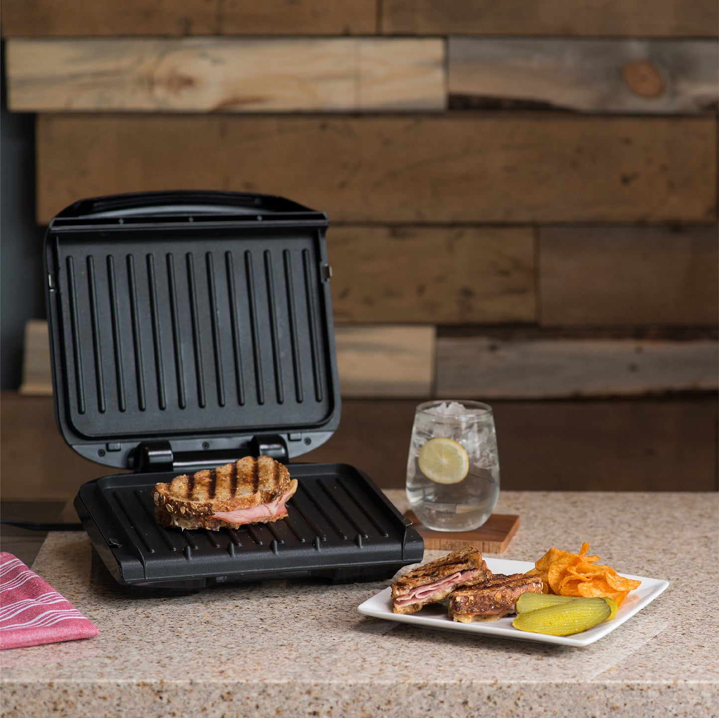 George Foreman GRP1060B 4 Serving Removable Plate Grill, Black by