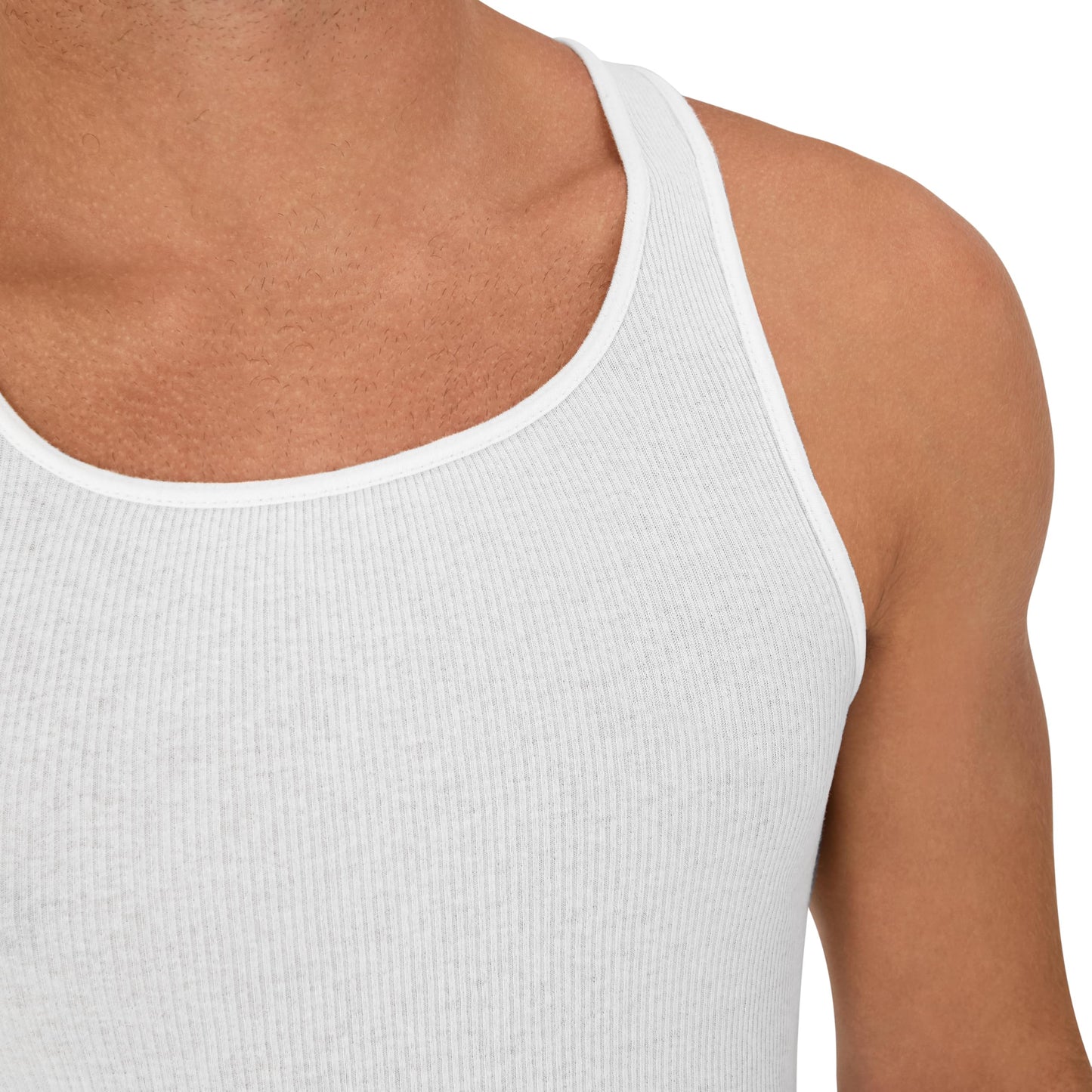Hanes 372ap6 - Camisetas interiores para hombre Tagless®, Comfortsoft®, blanco, 6 unidades