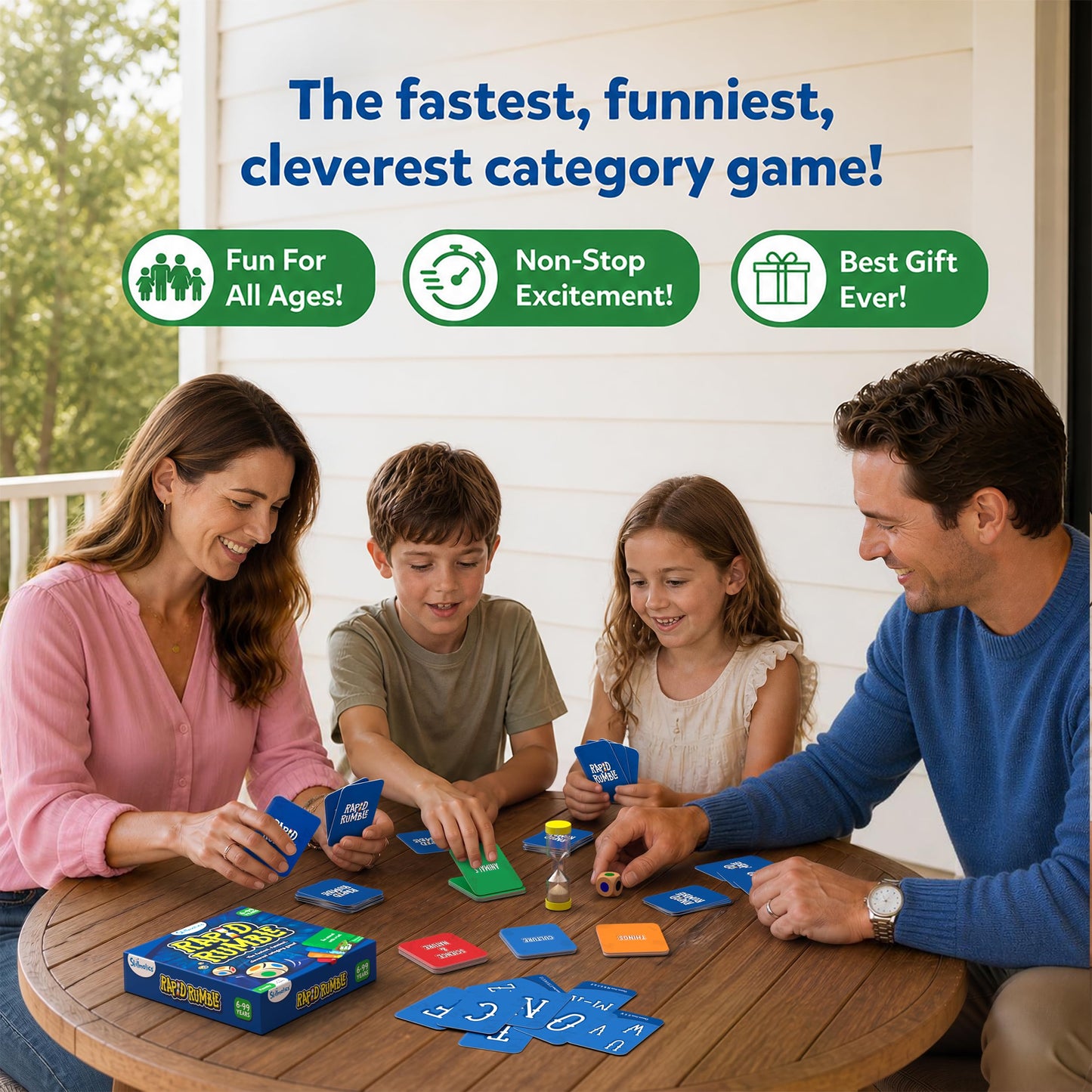 Skillmatics Rapid Rumble - Juego de mesa de ritmo rápido, juguete educativo, juego de cartas de pensamiento rápido para niños, adolescentes y adultos, diversión para Navidad, noche de juegos