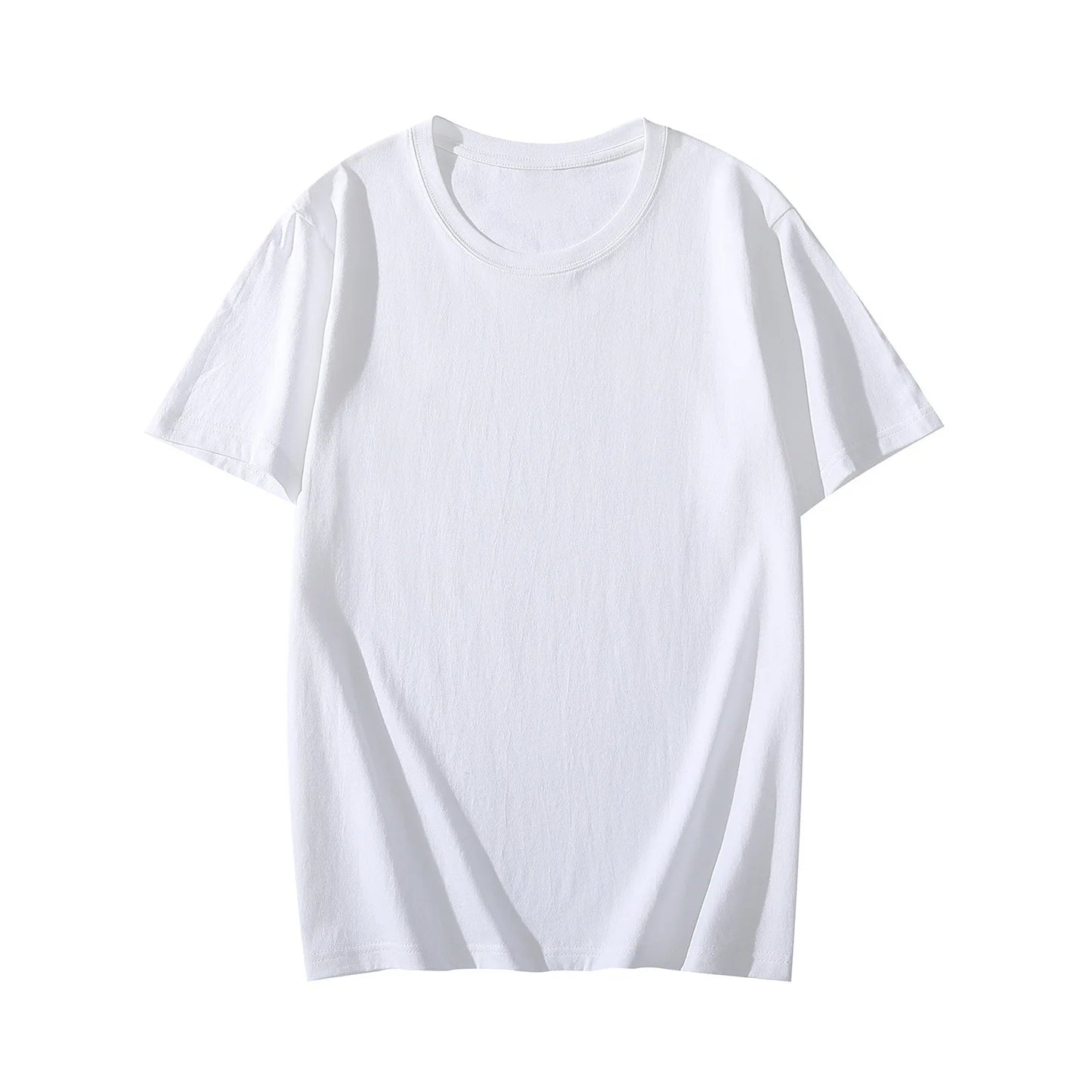 Oem customized 150g cotton ribbed collar solid color round neck tshirt for men foreign trade cross border plus size tshirt