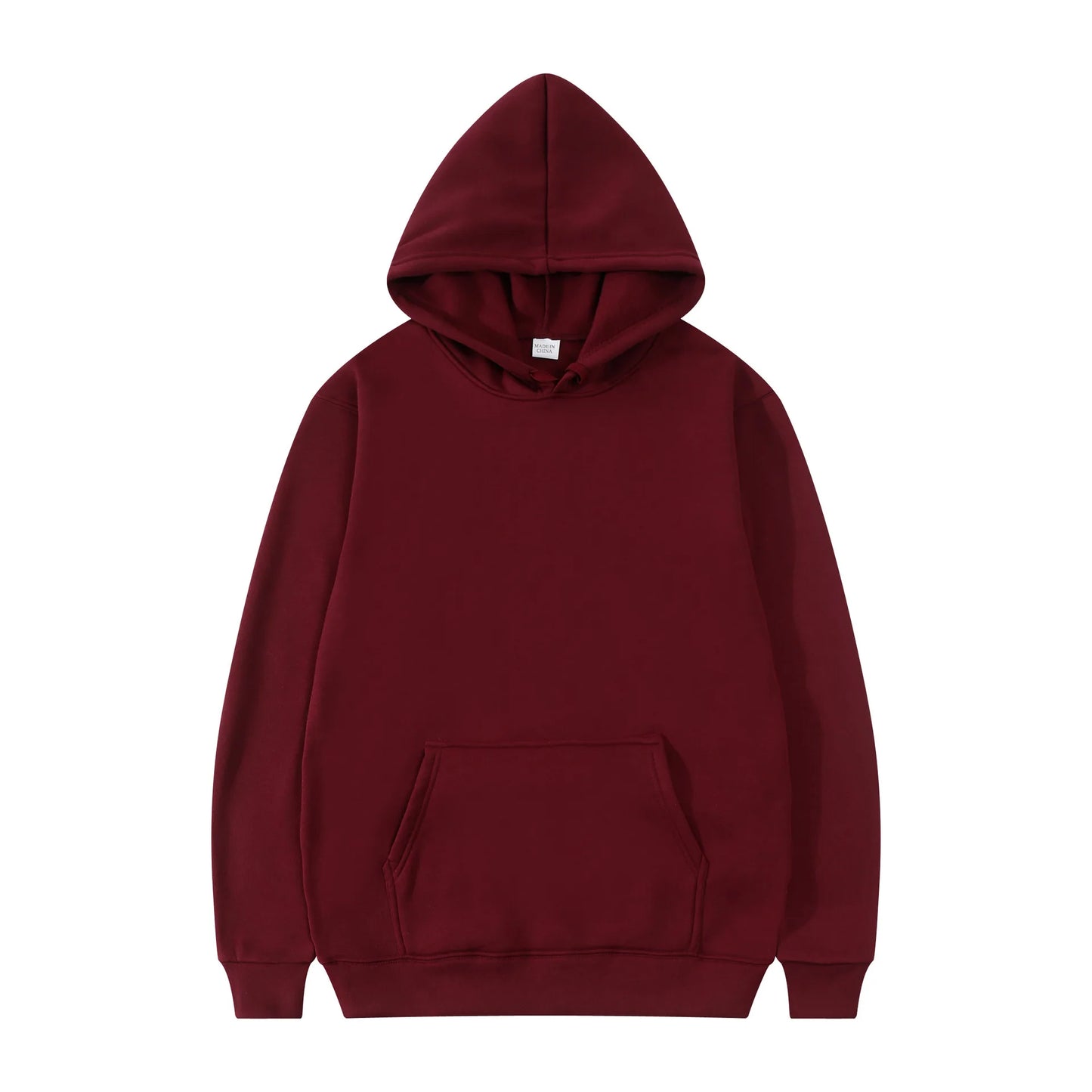 Oem Custom Printed Embroidery logo Design Men's Solid Color Loose Pullover Top Hoodie