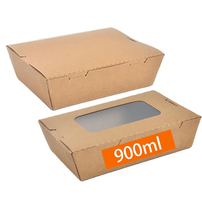OEM Custom Eco-Friendly 900ml Kraft Paper Multi-Compartment Disposable Food Folders Matt Lamination for Sushi Snacks Custom S