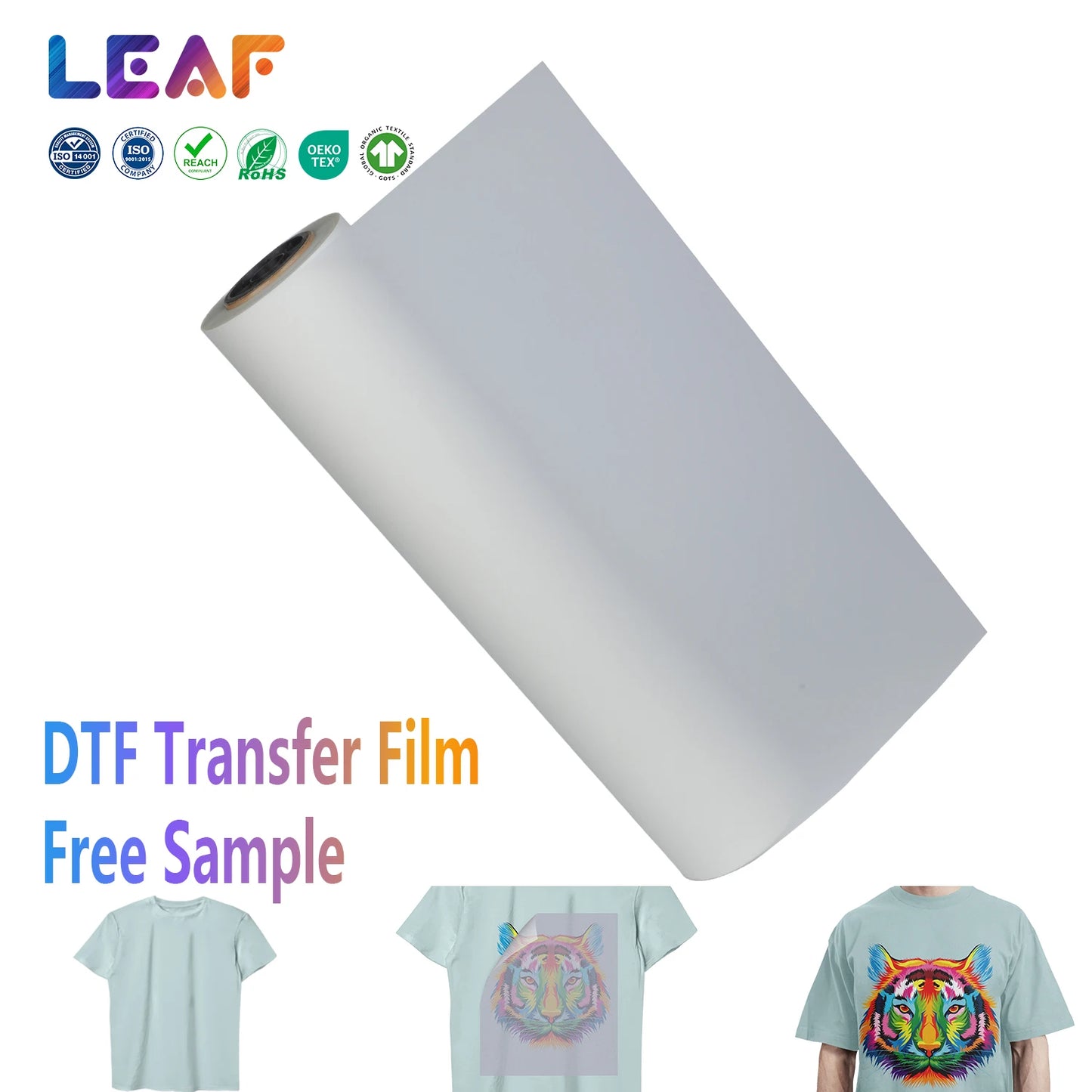 LEAF Hot Sale Single Double Sided 30cm 60cm Cold Peel Hot Peel DTF Film for T-shirt Dtf Film