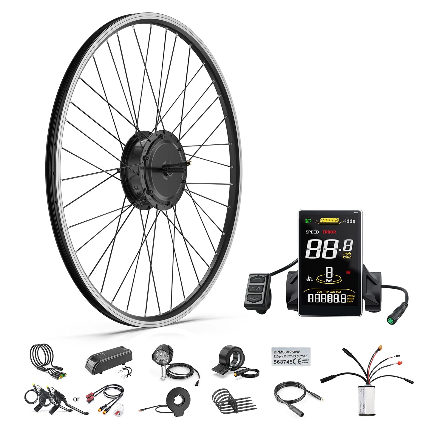 Bafang Ebike Conversion Kit G020 48V 500W Front Hub  Motor Kit Cassette V Brake 20 26  700C for Electric Bike