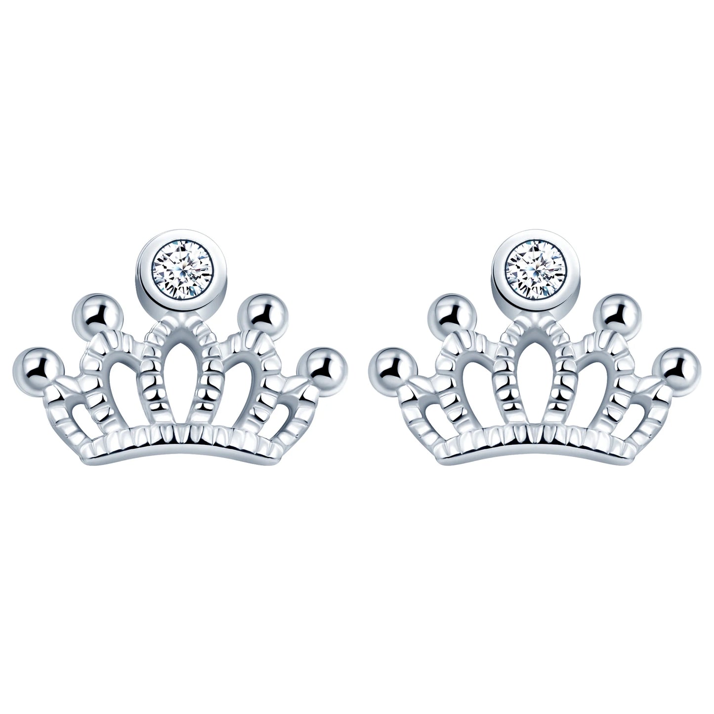 Jewelry Delicate Fashion S925 Sterling Silver Zirconia Crown Stud Earrings Cheap Earrings Wholesale