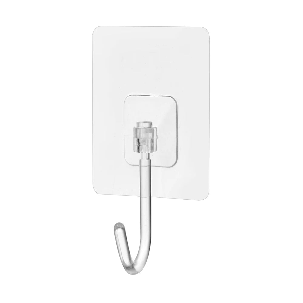 Factory Direct Decorative Door Self Adhesive Hanger Wall Mount Self- Adhesive Kitchen Rack 5kg 8 Hooks Tools Transparent PE /
