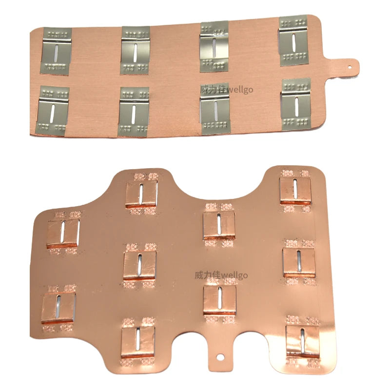 WELLGO Battery Nickel-Plated Flexible 100A/240V 300A Bus Bars Pure Copper Busbar Connection Nickel Plate for Lithium Battery