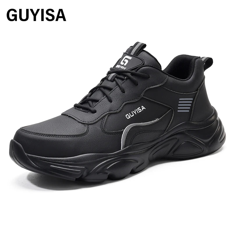 GUYISA Black Safety Shoe Light and Convenient Trekking Safety Shoes Insulation 10KV Woodland Safety Shoes