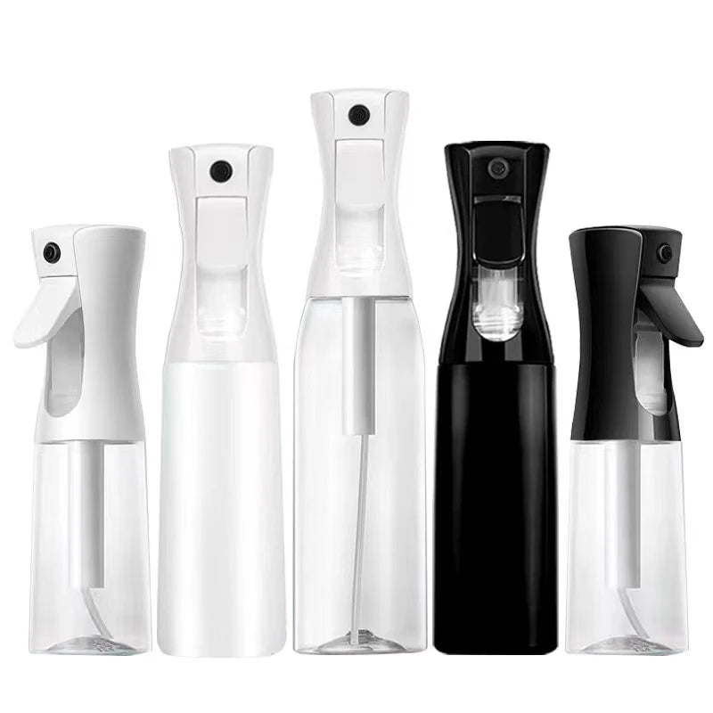 PET 200ml/300ml/500ml Continuous Spray Hair Hairspray Bottle Microlabel Salon Hairstylist Plastic Pump Sprayer for Liquid Soap