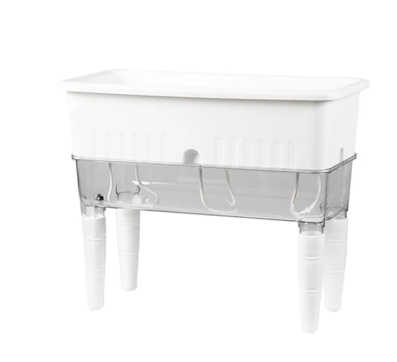 Self-Watering Raised Planter Box- Plastic Garden Bed with Flat Short and Tall Legs Options