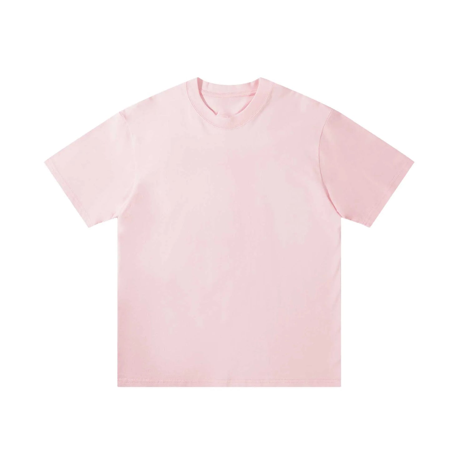 OEM Custom Logo Printed Embroidery Design Men's 230g Heavyweight Cotton Short-sleeved Round Neck Loose Solid Color T-shirt