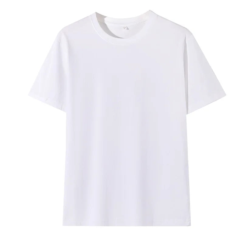 Oem customized 180g combed cotton short sleeve straight shoulder t shirt loose team short sleeved mens t shirt