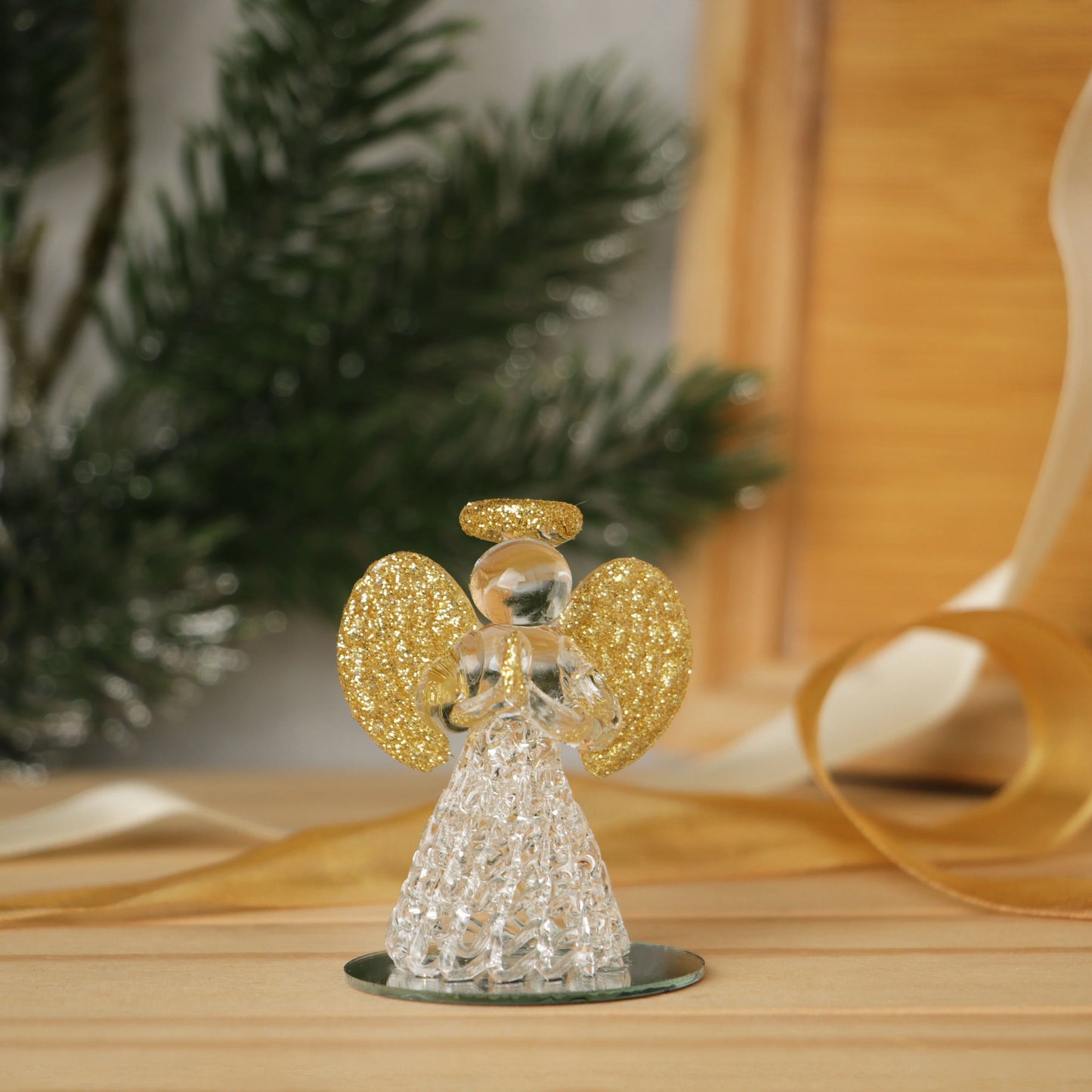 Promotional Free Shipping Glitter Christmas Ornament Custom Glass Printed Logo 100 Dollar Bill Low Price 300mm Diameter