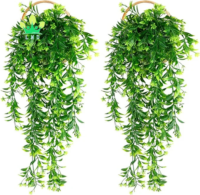Artificial Hanging Vines Plastic Ivy Artificial Vine Indoor and Outdoor Wedding Garden Hanging  Basket Decorations
